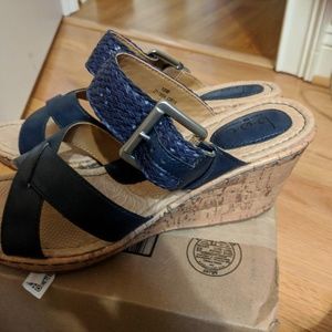 Born navy wedges